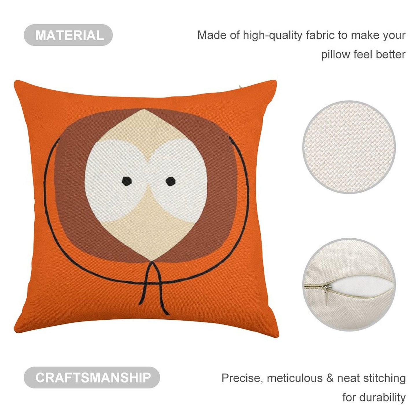 South Park - KENNY Linen Throw Pillow Cover