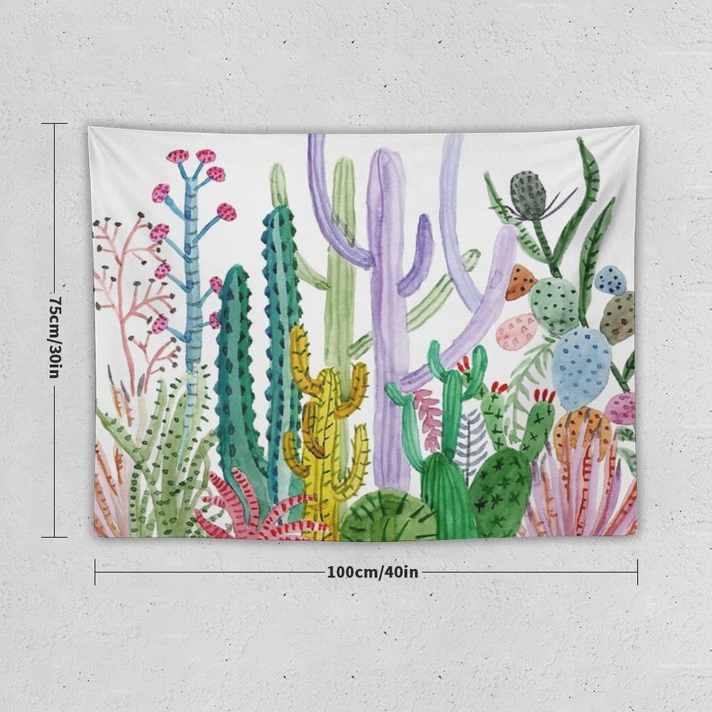 Watercolor Cacti Tapestry