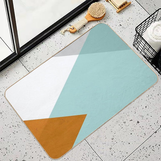 Geometrics - Aqua & Orange Concrete Bath Mat