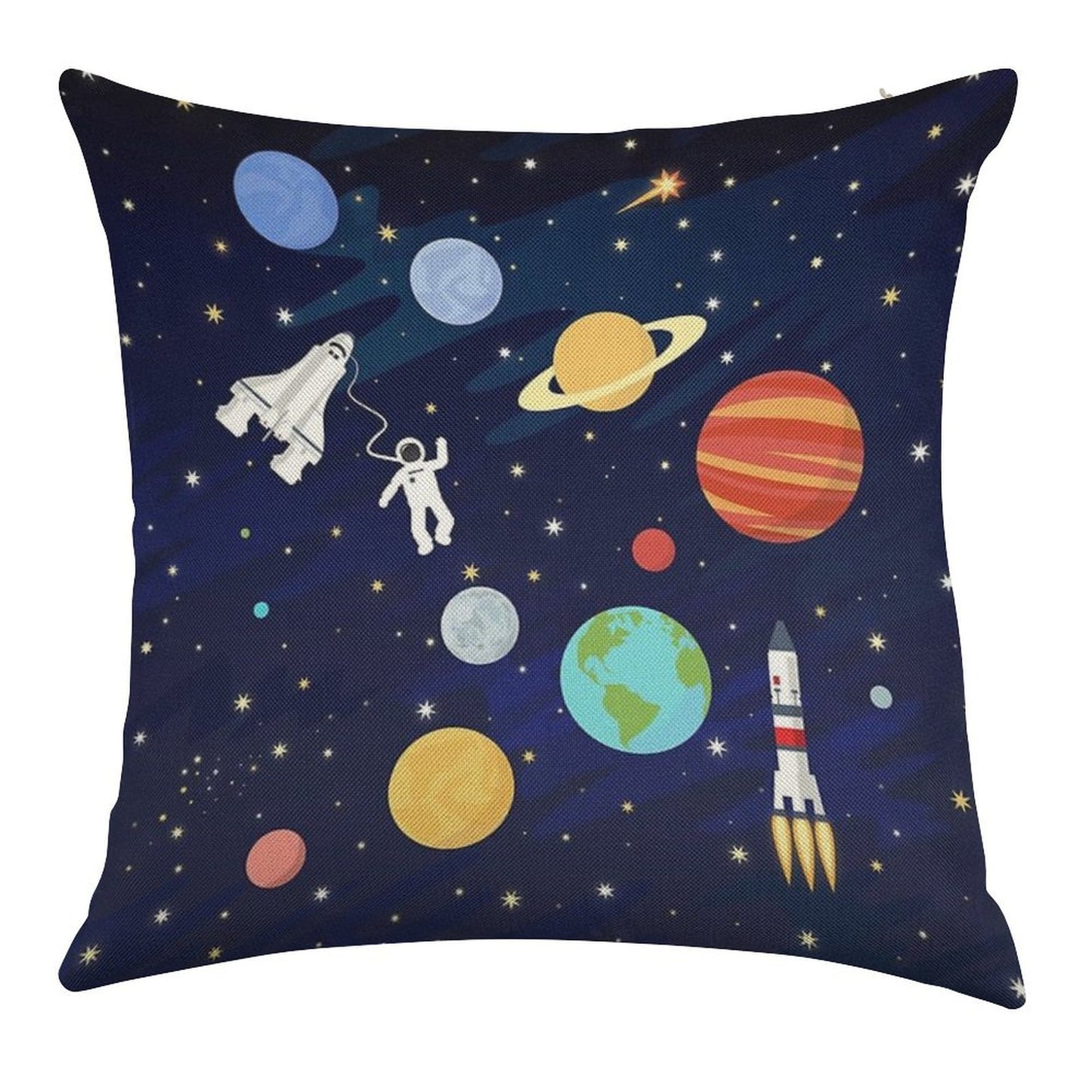 In Space Linen Throw Pillow Cover