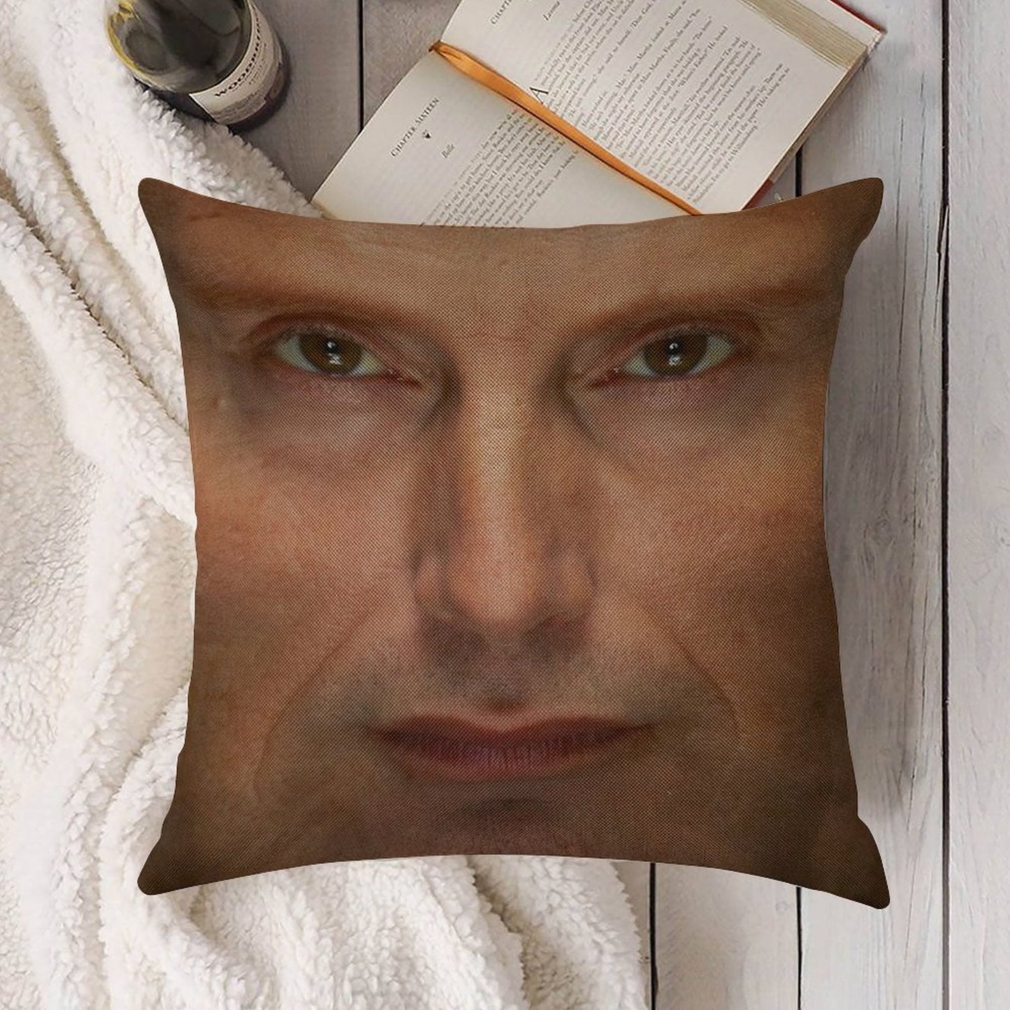 Mads Mikkelsen Face Throw Pillow Linen Throw Pillow Cover