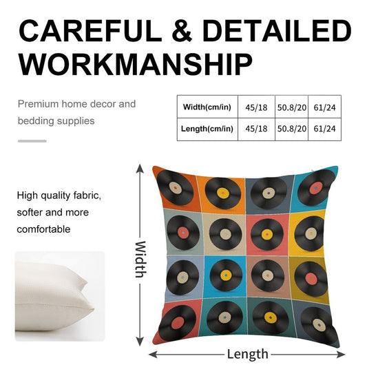 Album,Vinyl Record,Music Poster Linen Throw Pillow Cover