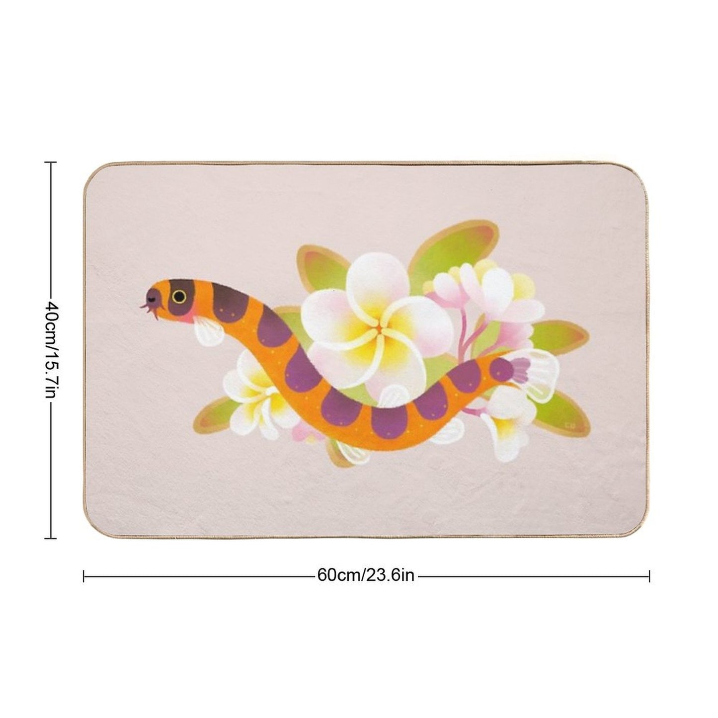Kuhli Loach And Plumeria Bath Mat