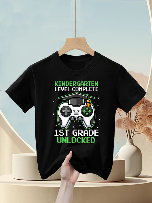 Kindergarten Graduation 1st Grade Unlocked Gamer Boys Kids Kids T-Shirt