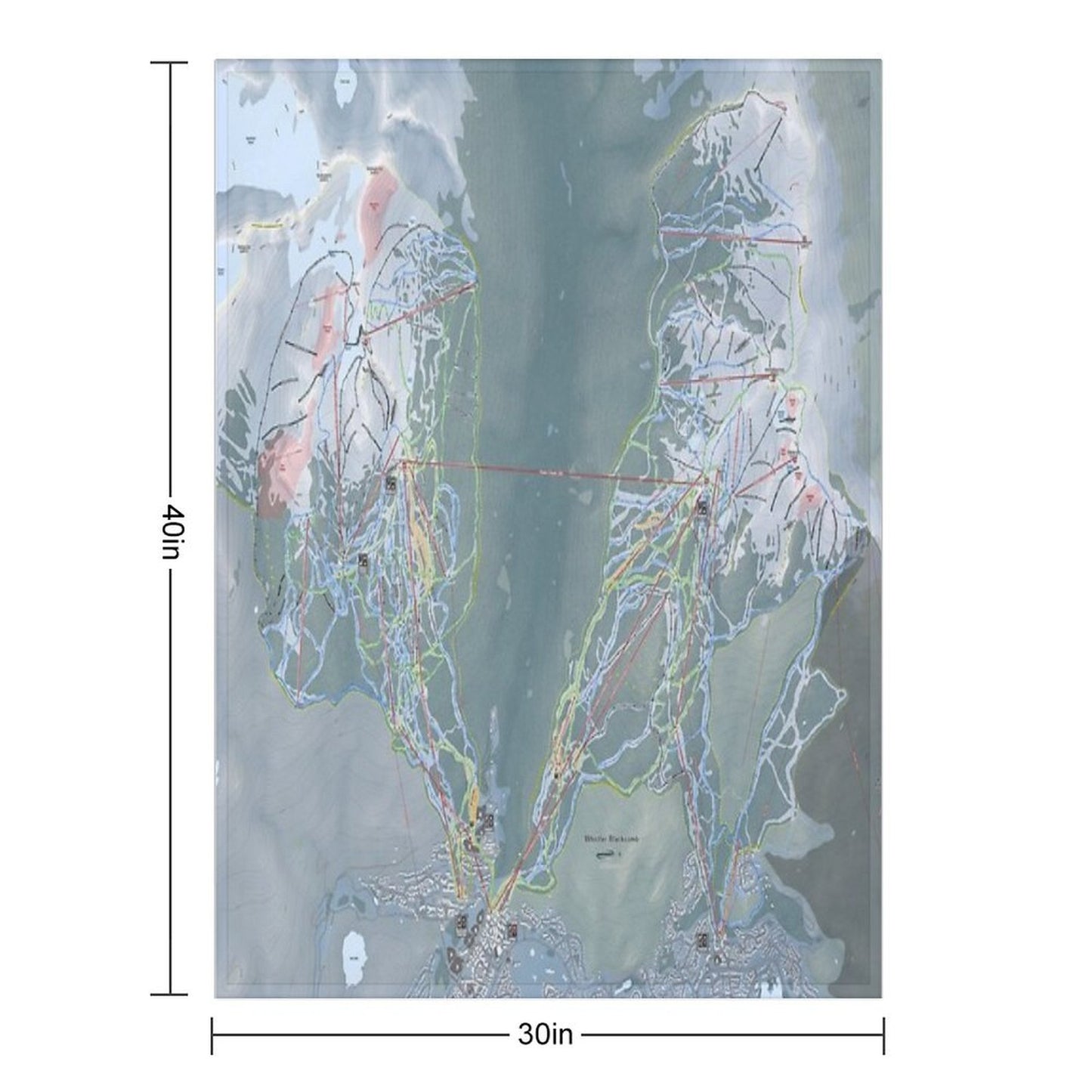 Whistler Blackcomb Resort Trail Map Throw Blanket