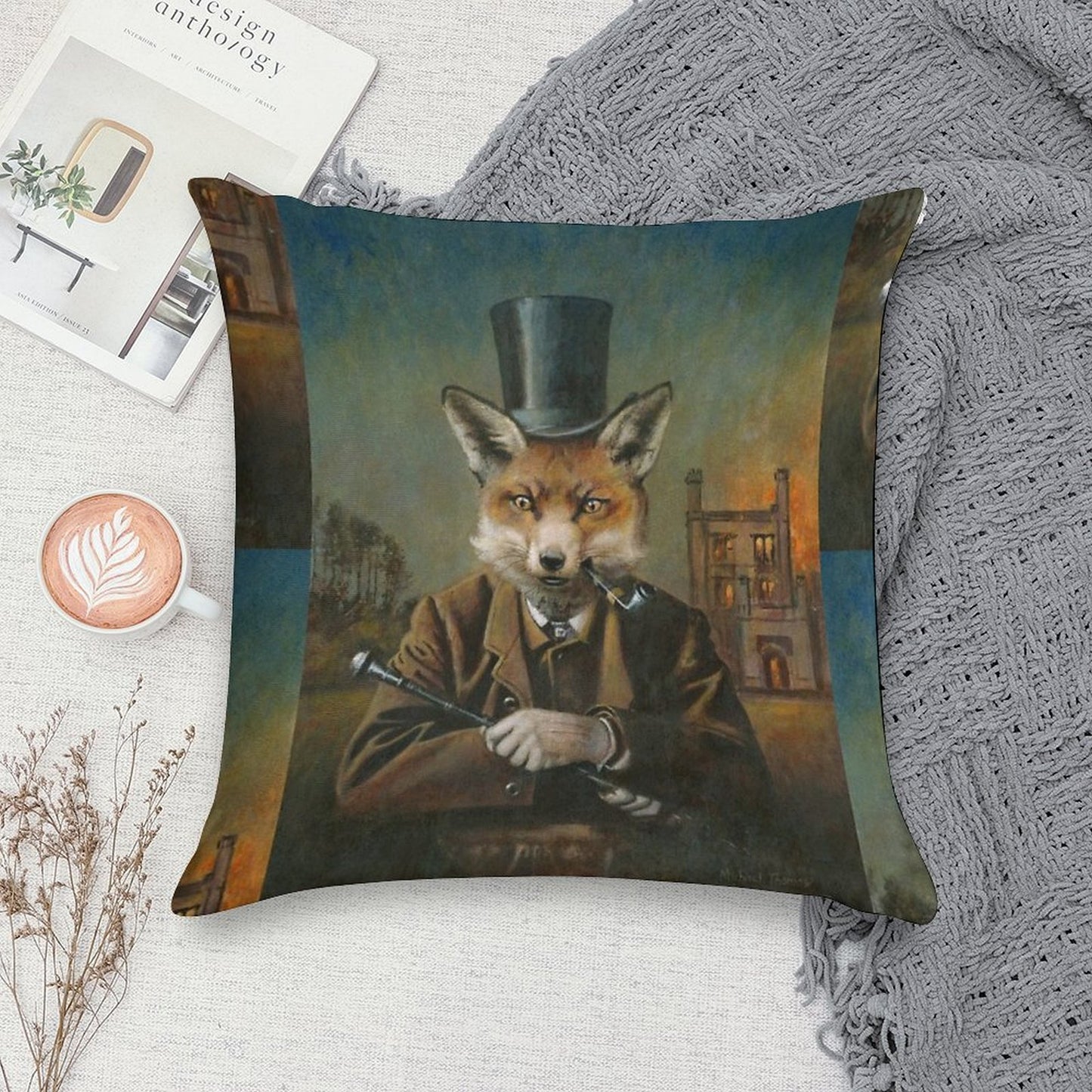 The Dapper Fox Soft Home Decor Throw Pillow