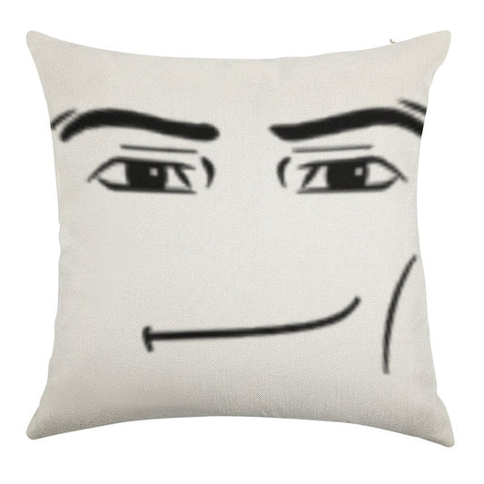 The Man Face Linen Throw Pillow Cover