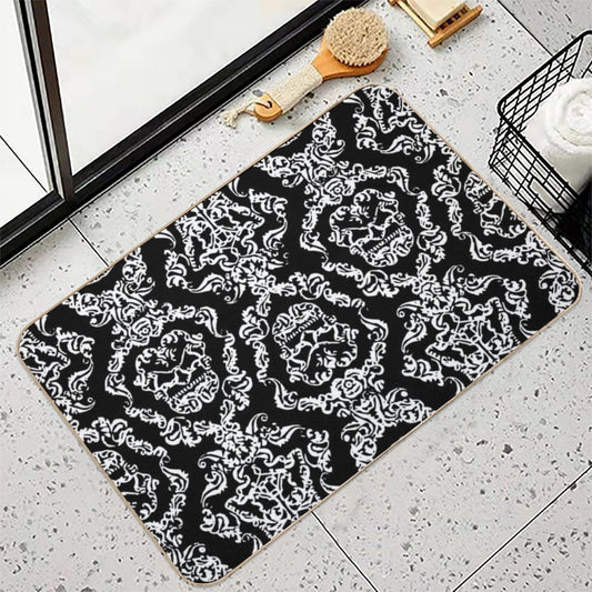 Imperial Mural Black Bath Mat