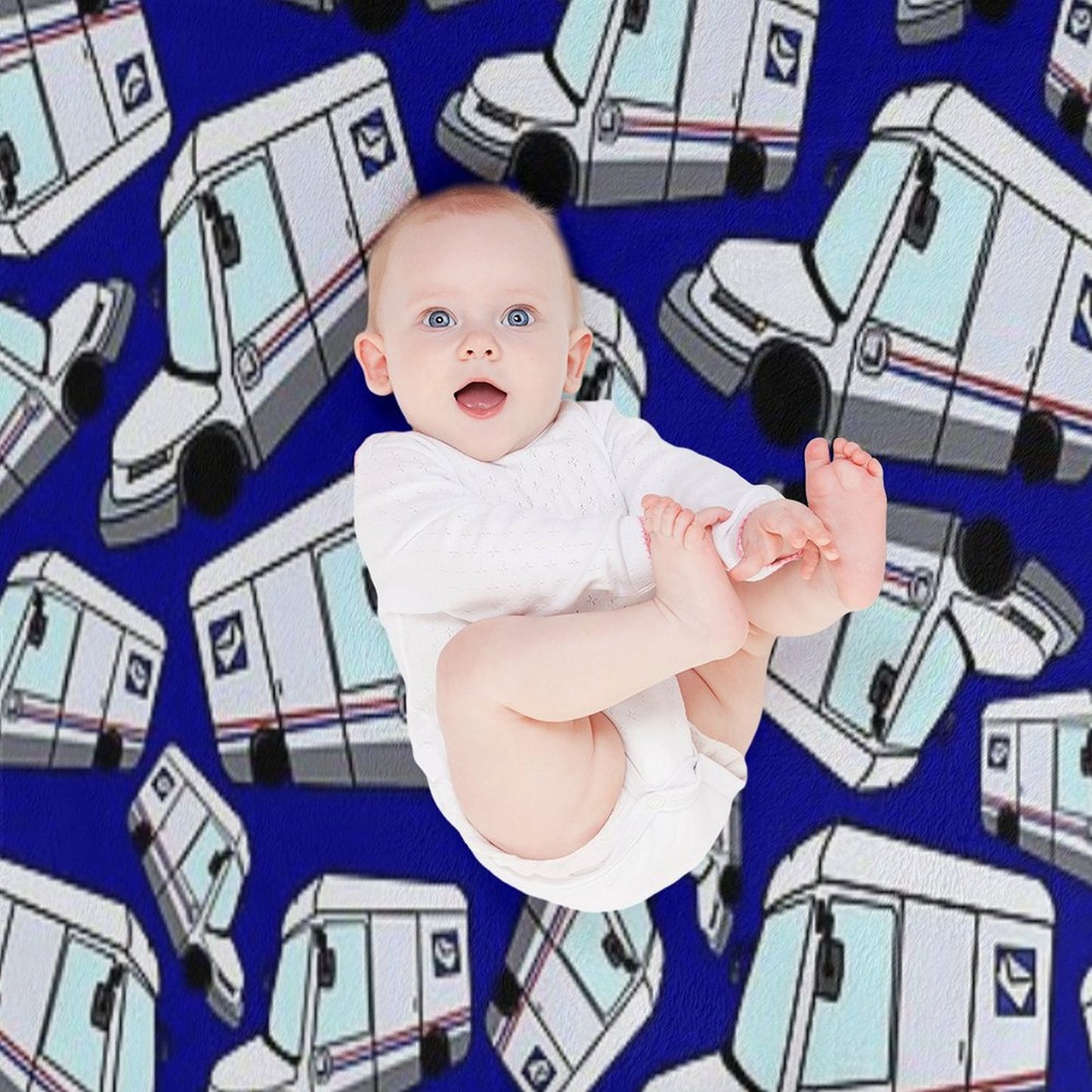 NGDV New Mail Truck Print Throw Blanket