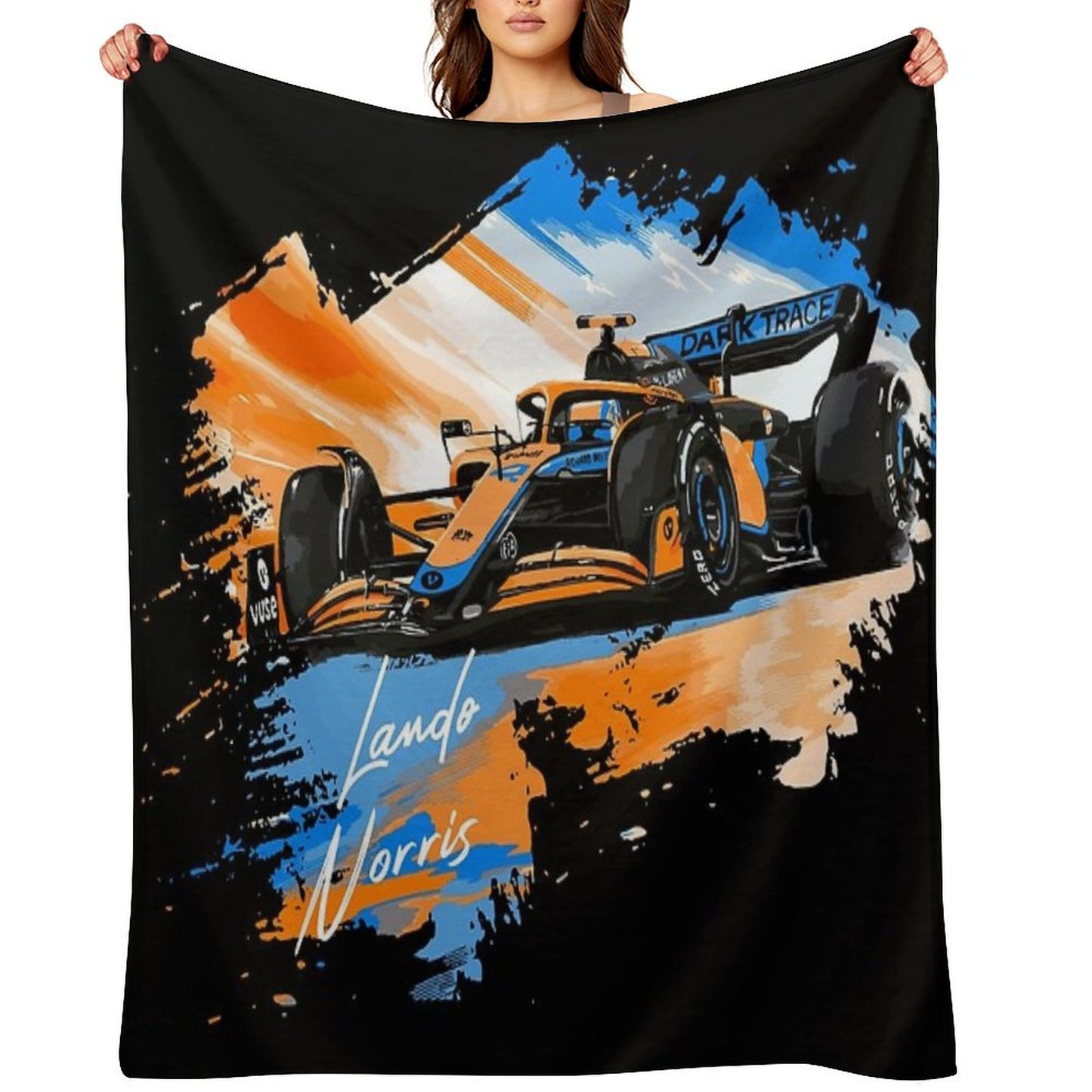 Lando Norris - Retro_Digi Art Throw Blanket