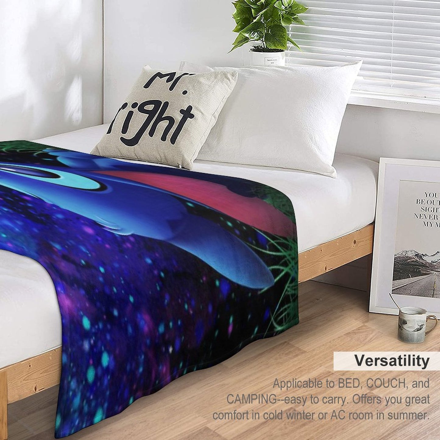 Stitch Butterfly Starry Sky Throw Blanket
