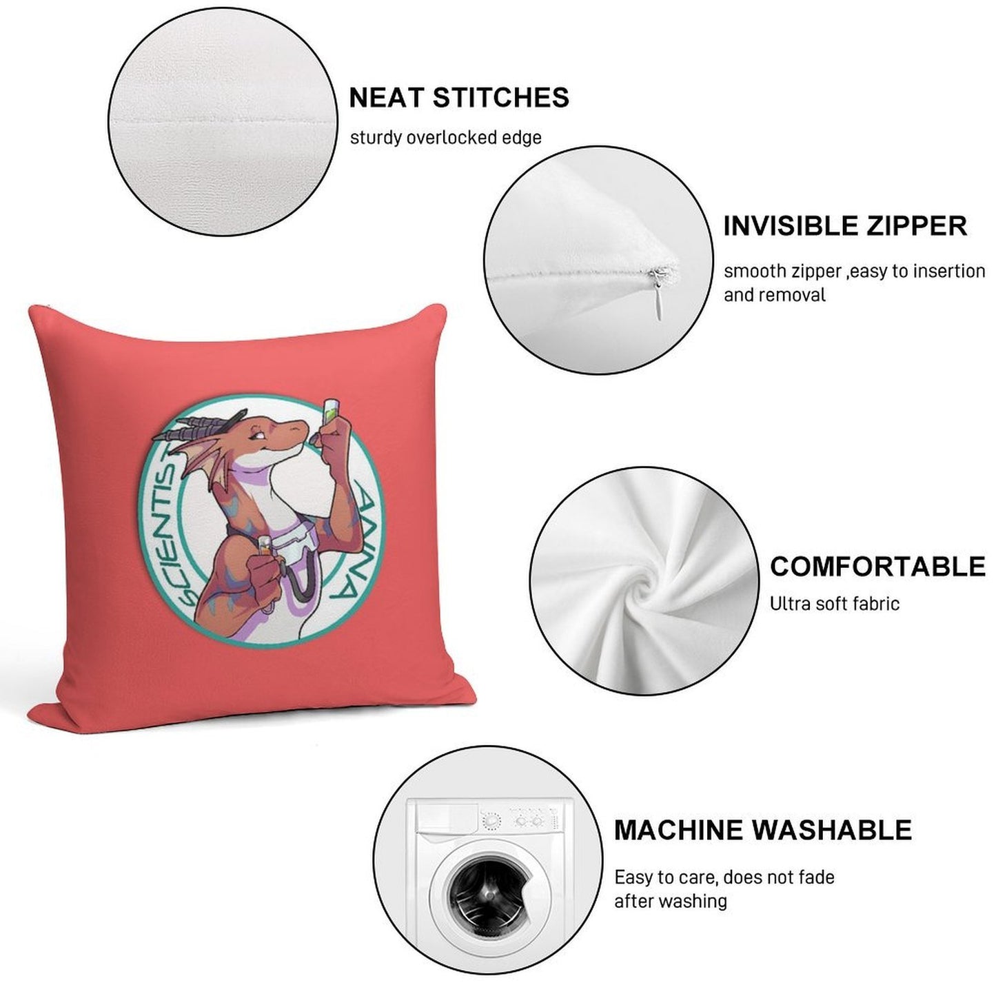 Scientist Anna from Angels with Scaly Wings Soft Easy Maintenance Throw Pillow