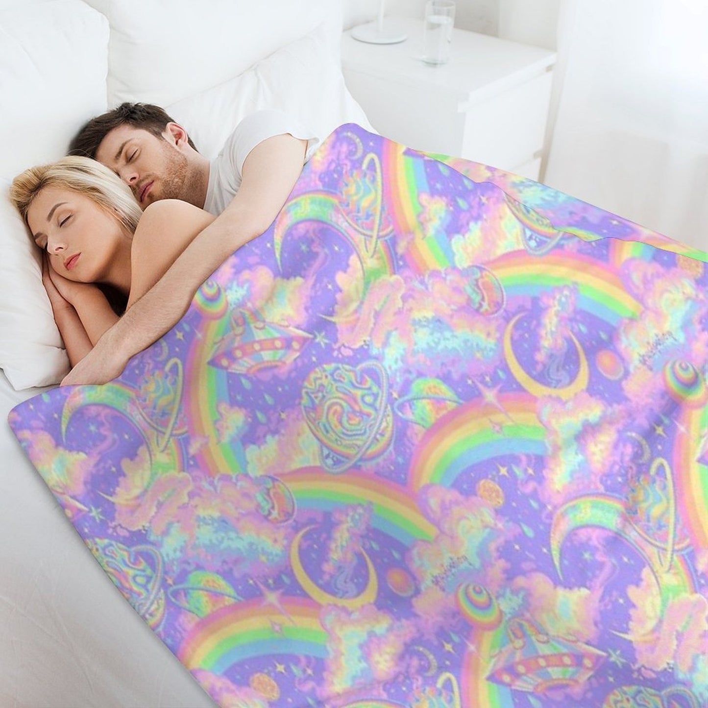 Psychedelic Space Throw Blanket