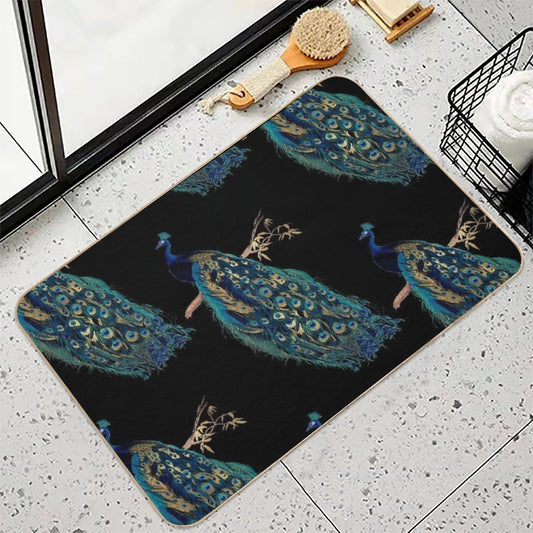 Vintage Peacock Bath Mat