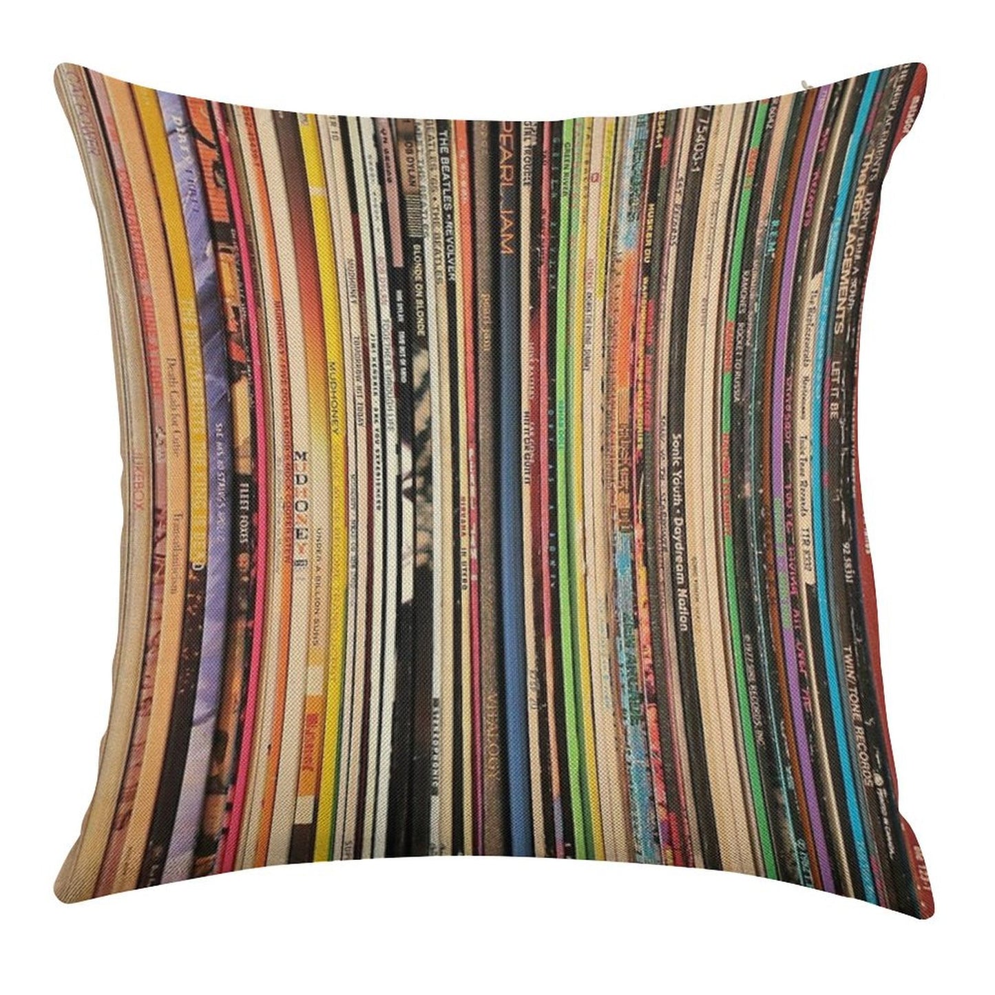 Record Collector Linen Throw Pillow Cover
