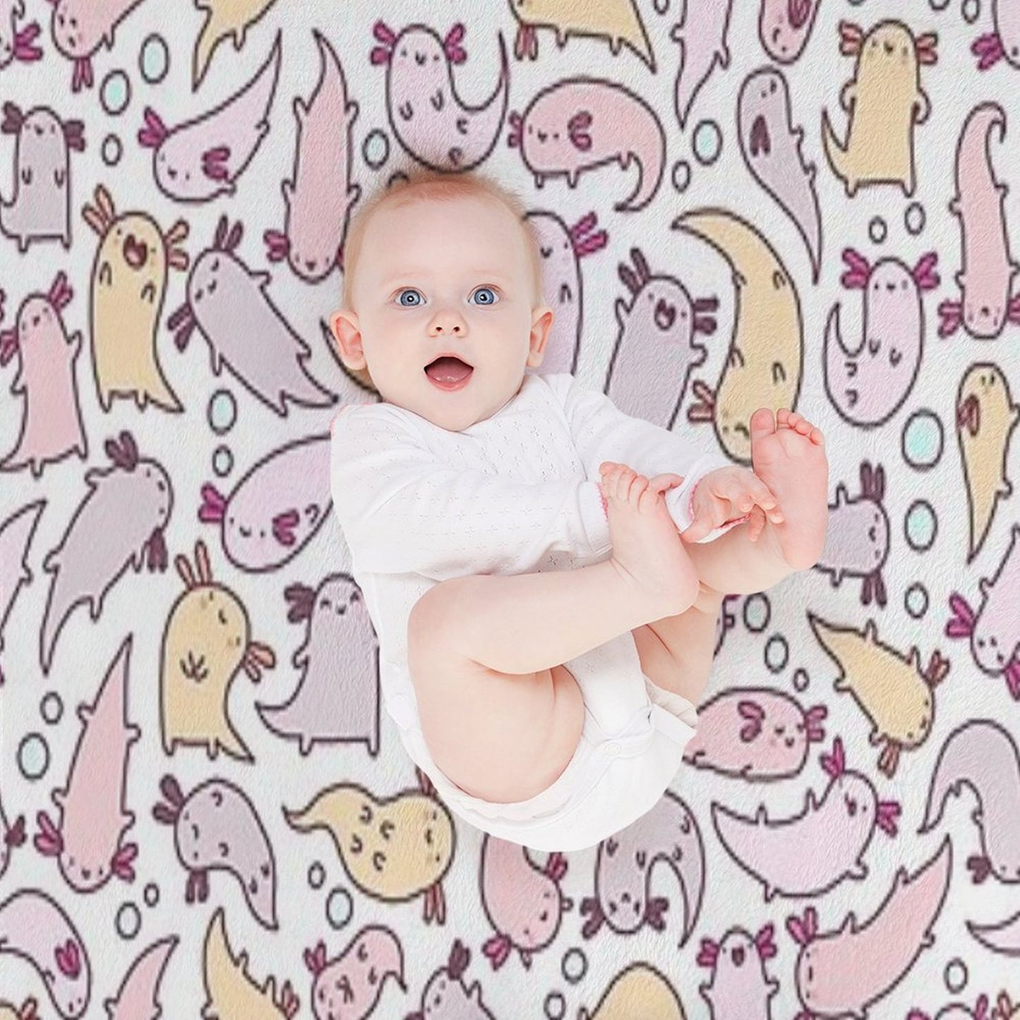 Adorable Axolotls Throw Blanket
