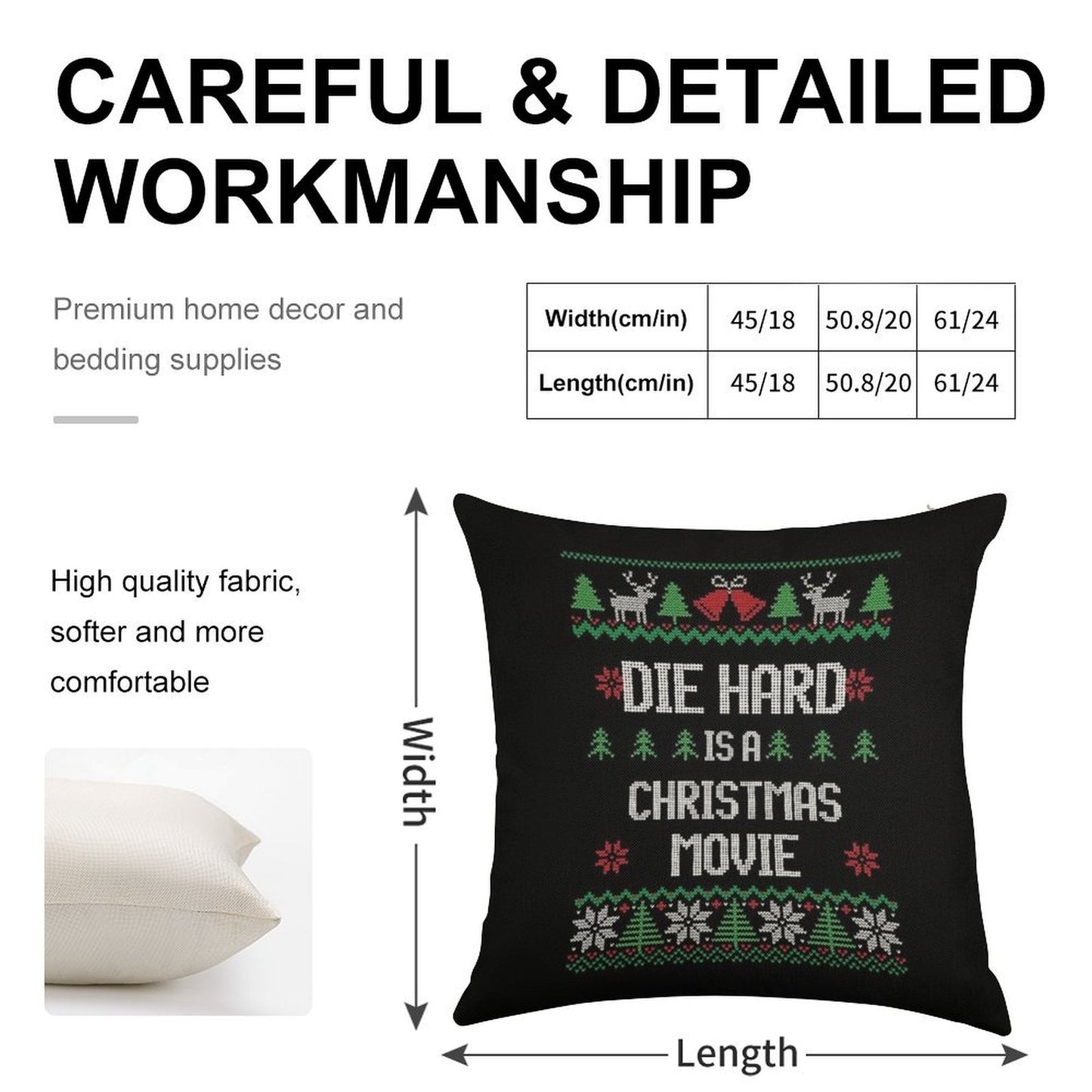 Die Hard Is A Christmas Movie Linen Throw Pillow Cover
