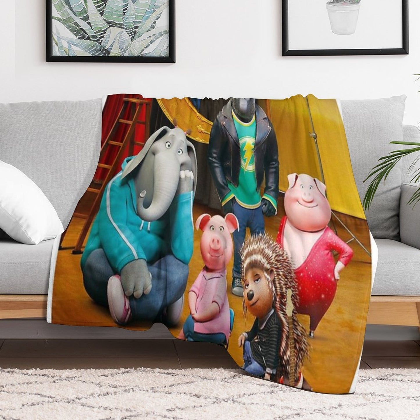 Sing (2016) Movie Poster Throw Blanket
