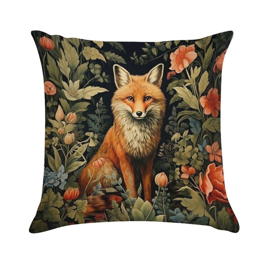 Vintage Forest Fox William Morris Style Soft Multiple Sizes Throw Pillow