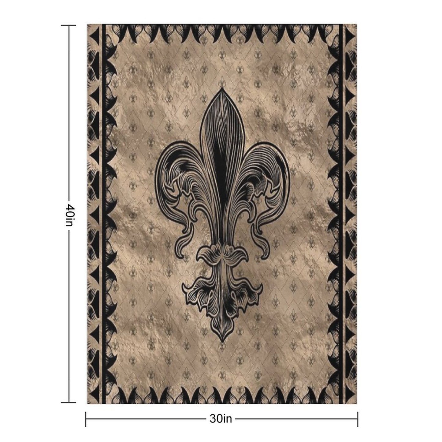 Fleur-de-lis - Black And Gold Throw Blanket