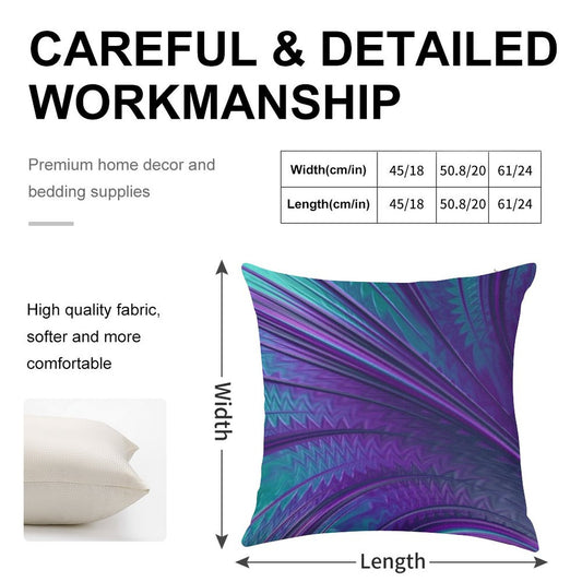Abstract in Blue And Purple Linen Throw Pillow Cover