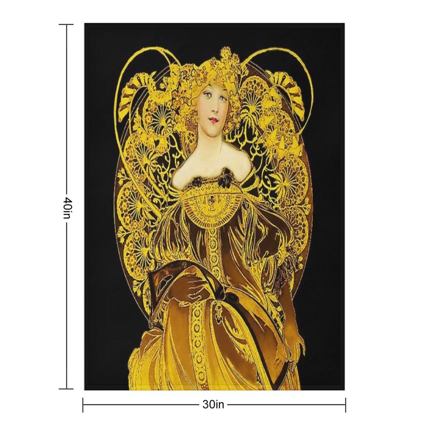 A Touch of Gold Alphonse Mucha Throw Blanket