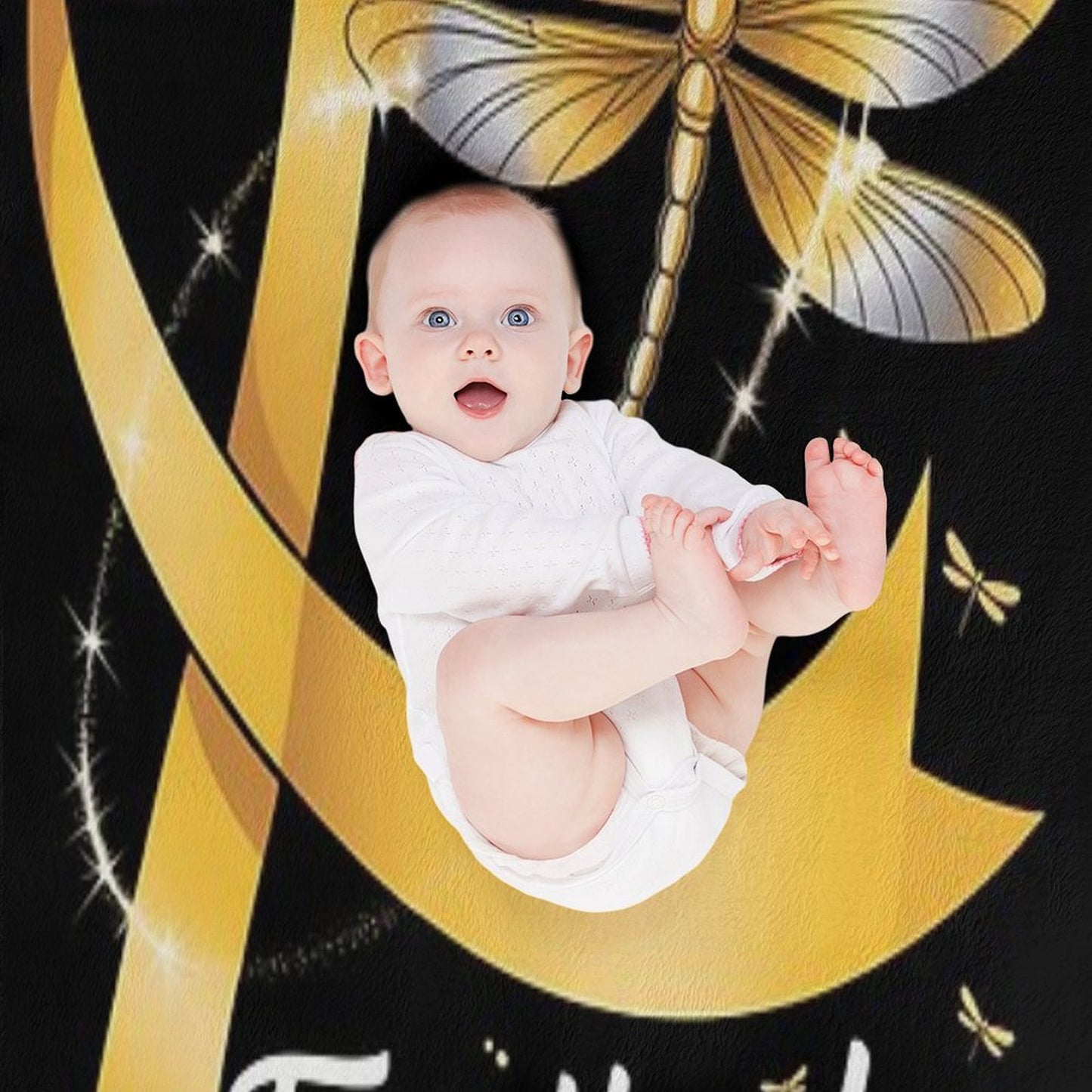 Faith Hope Love Spina Bifida Awareness Dragonfly Throw Blanket