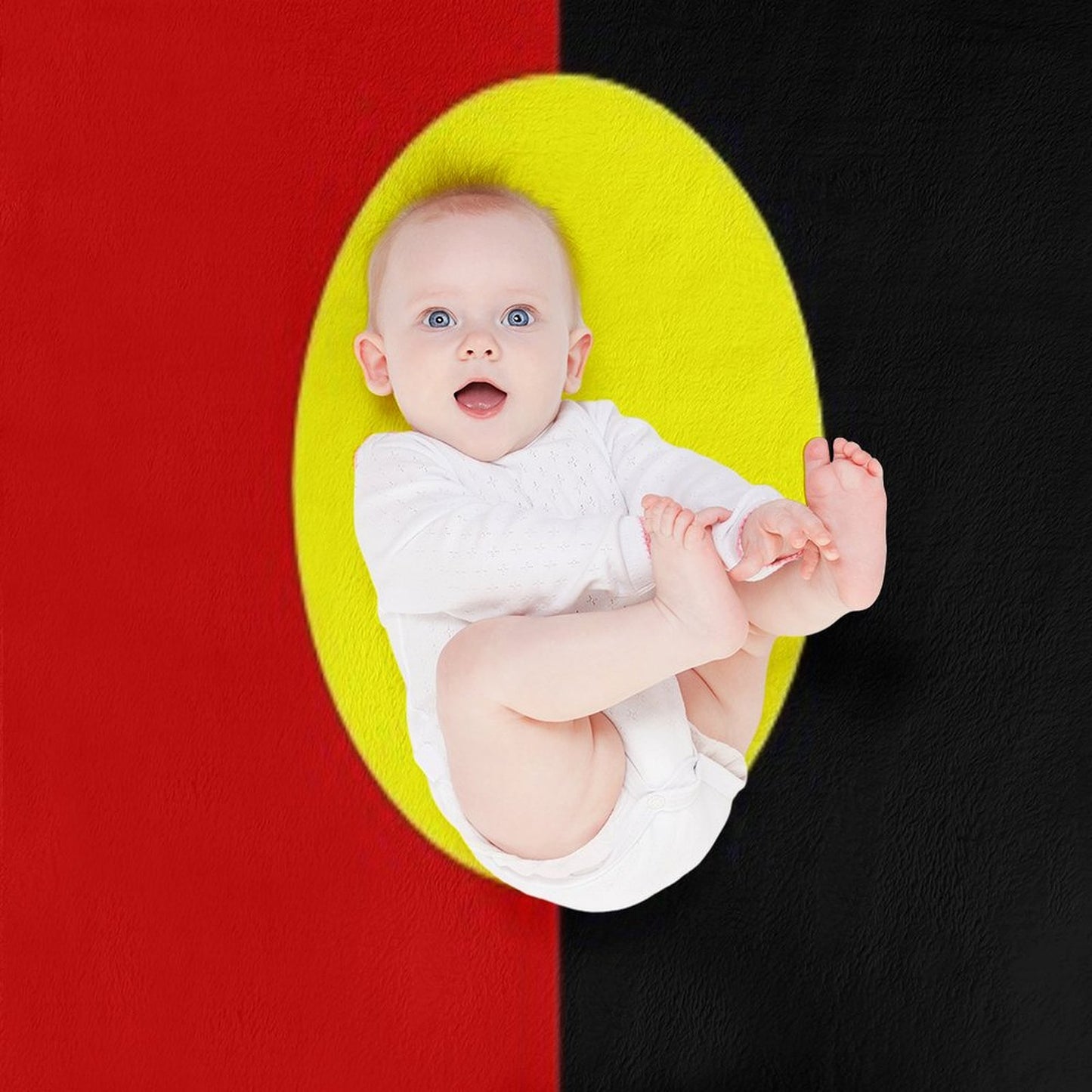 Australian Aboriginal Flag Throw Blanket
