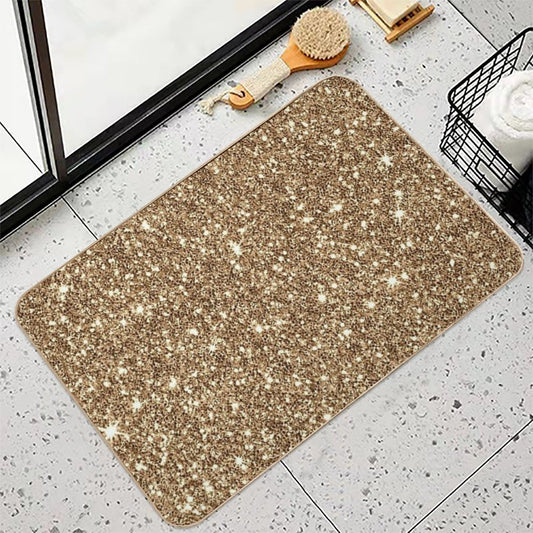 New Sparkling Glitter Print H Bath Mat