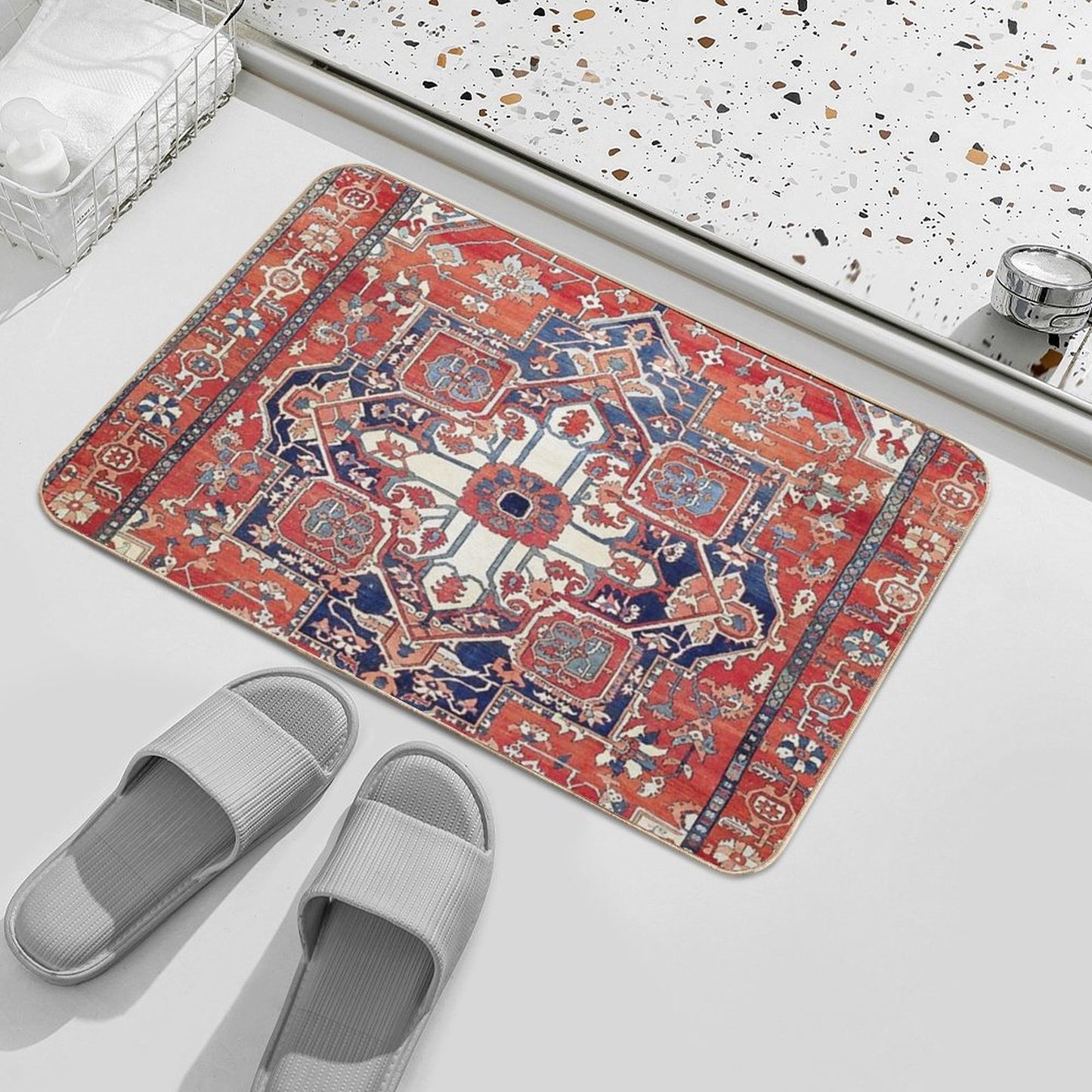 Heriz Azerbaijan Northwest Persian Rug Print Bath Mat