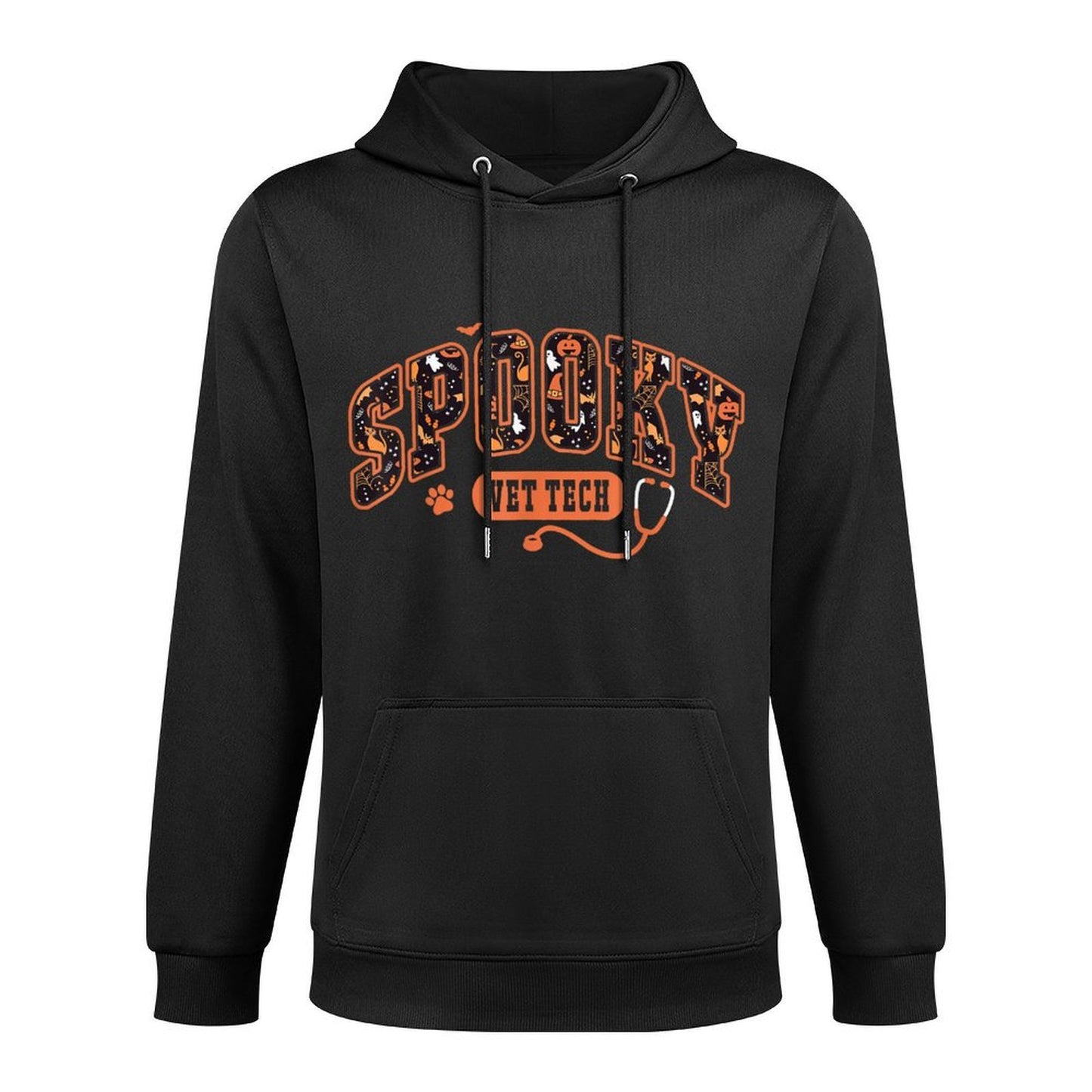Spooky Vet Tech Veterinarian Halloween Veterinary Dog Paw Kangaroo Pocket Hoodie