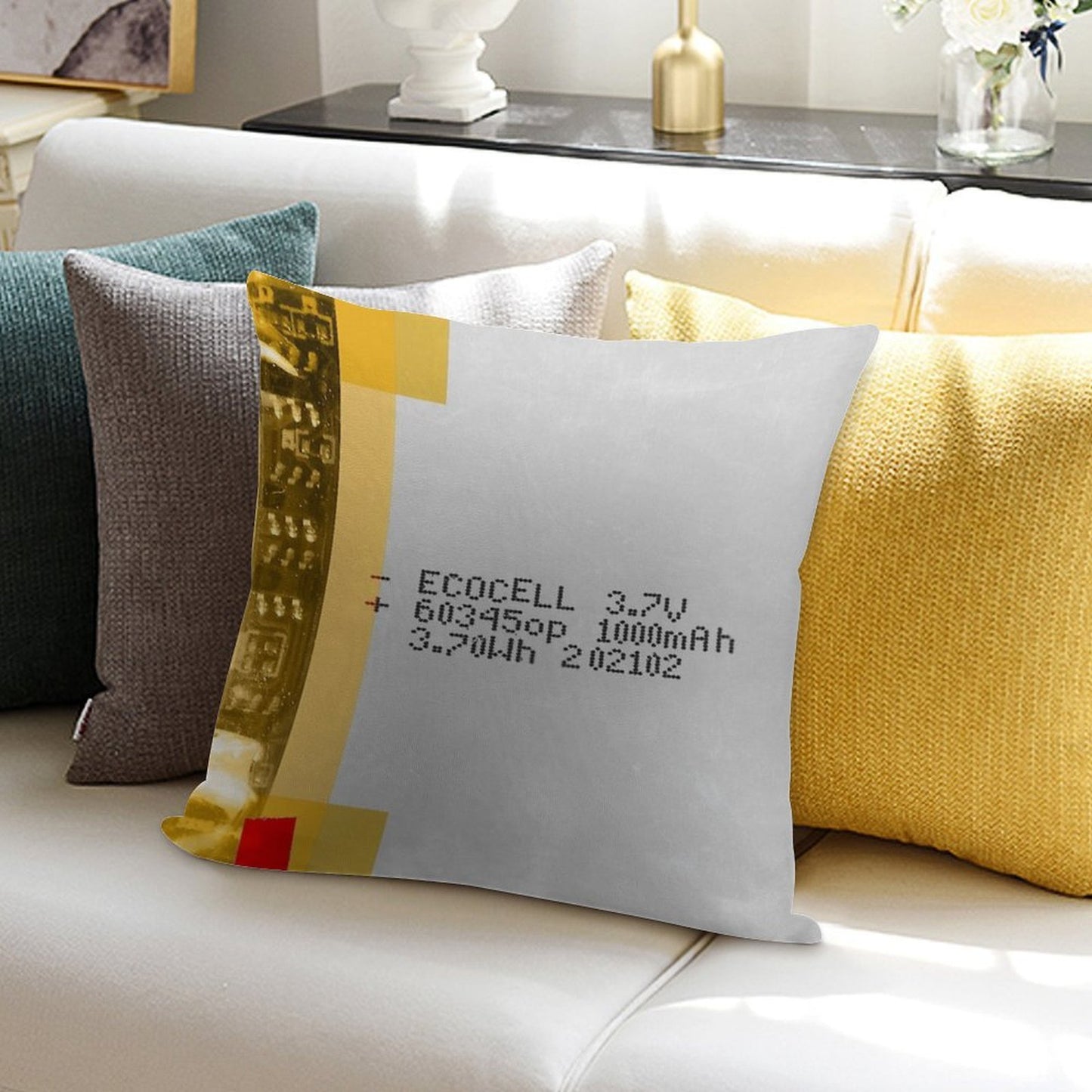 LiPo Battery Soft Durable Construction Throw Pillow