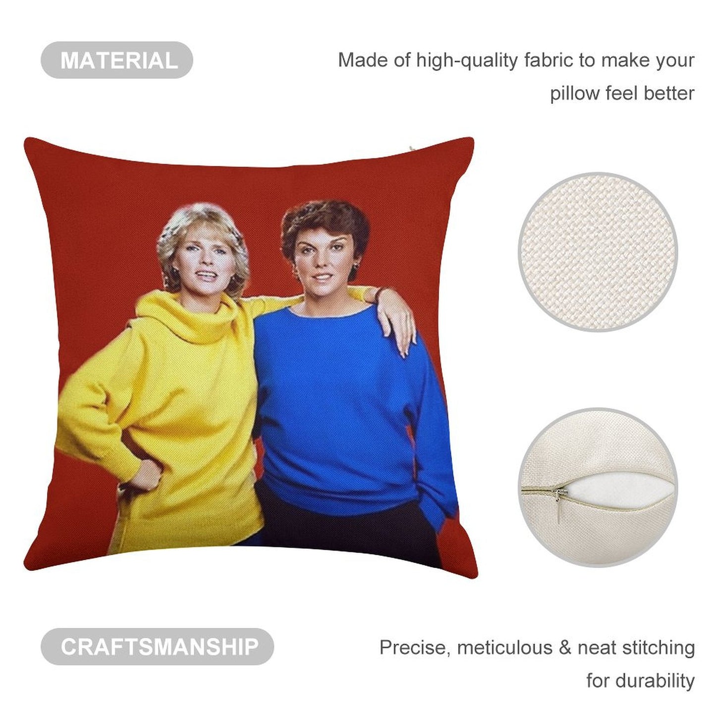 Cagney And Lacey Linen Throw Pillow Cover