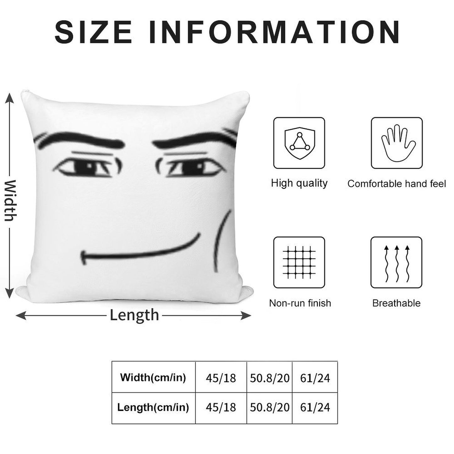 The Man Face Soft Reinforced Edging Throw Pillow