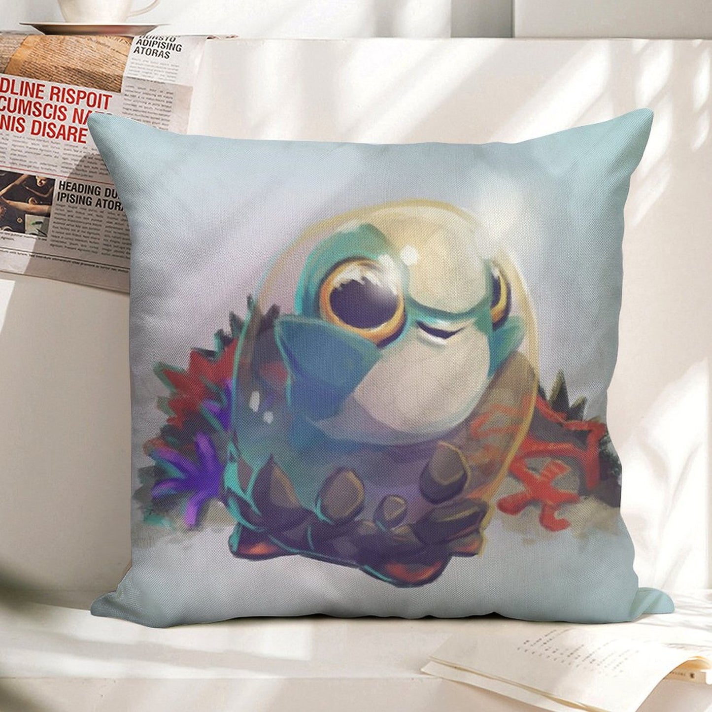 Cuddlefish Baby - Subnautica Linen Throw Pillow Cover