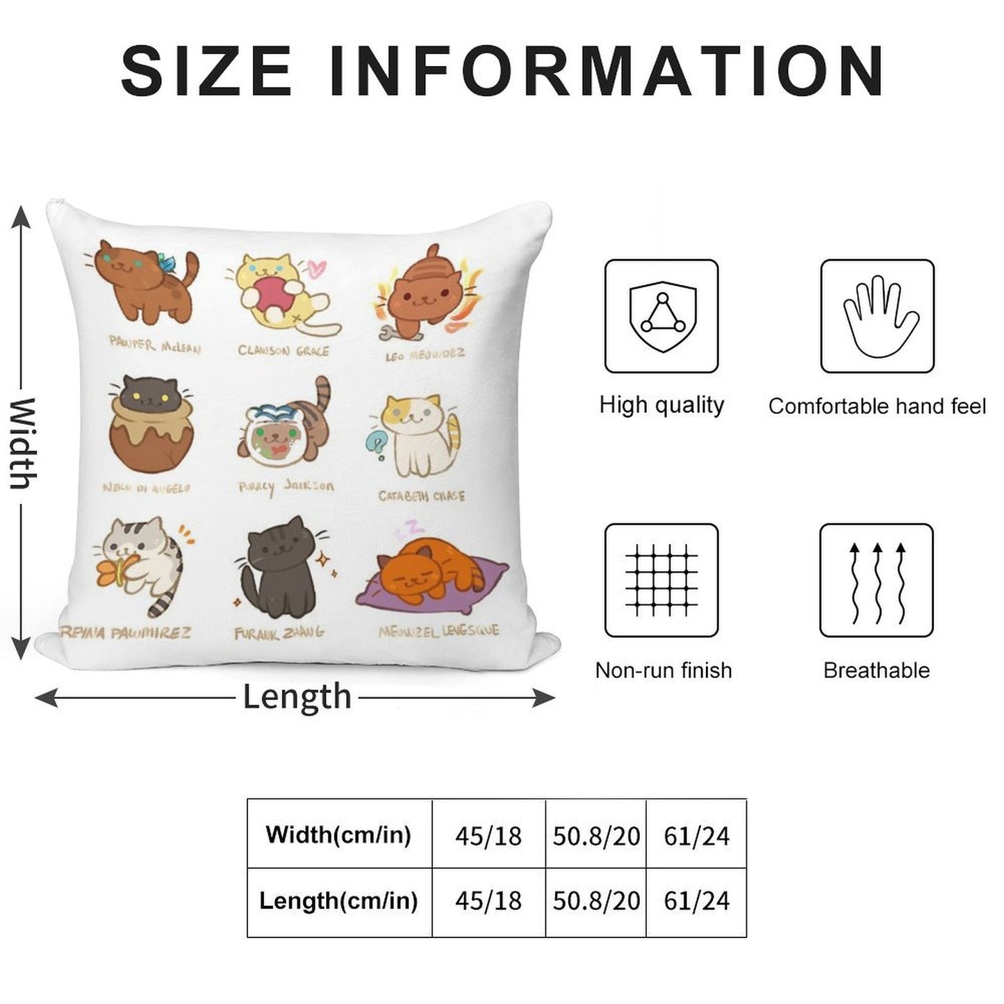 Purrcy Jackson Soft Shrink-Resistant Throw Pillow