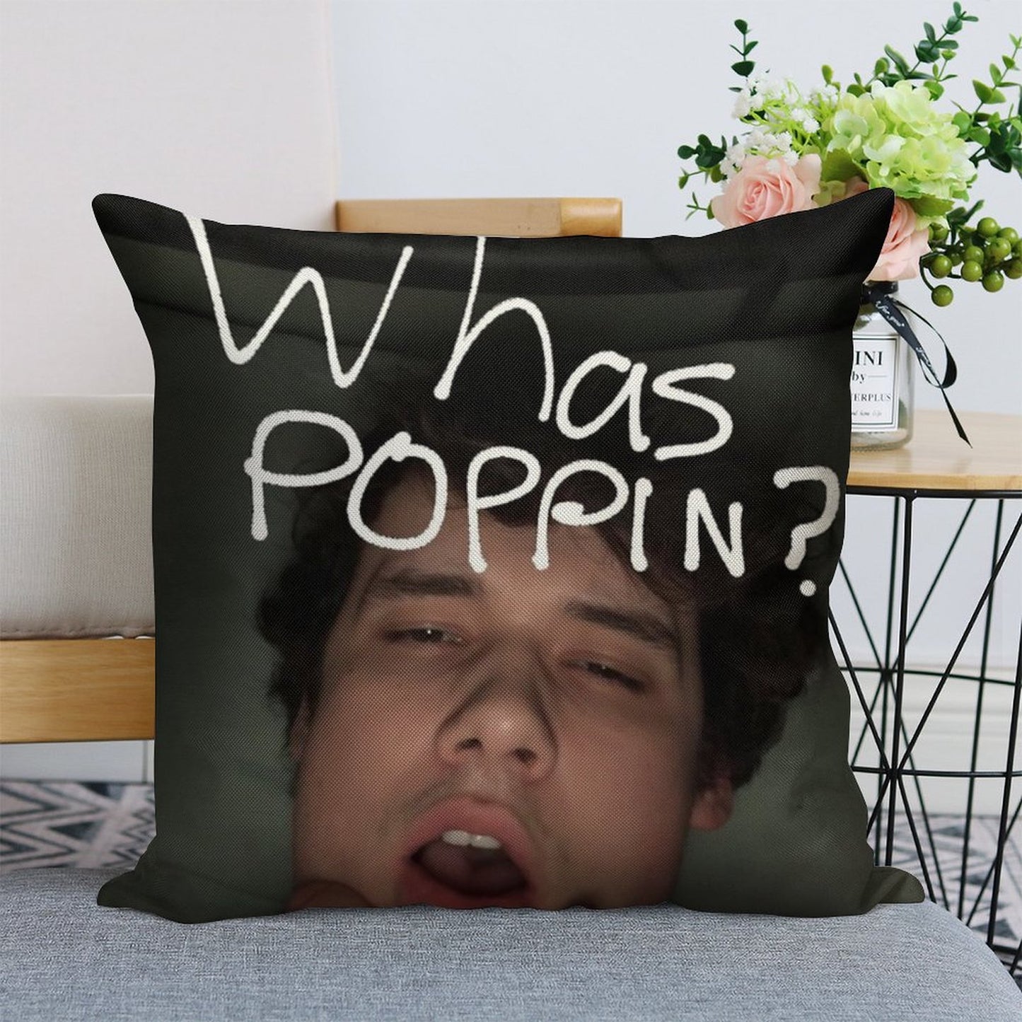 Wilbur Soot Linen Throw Pillow Cover