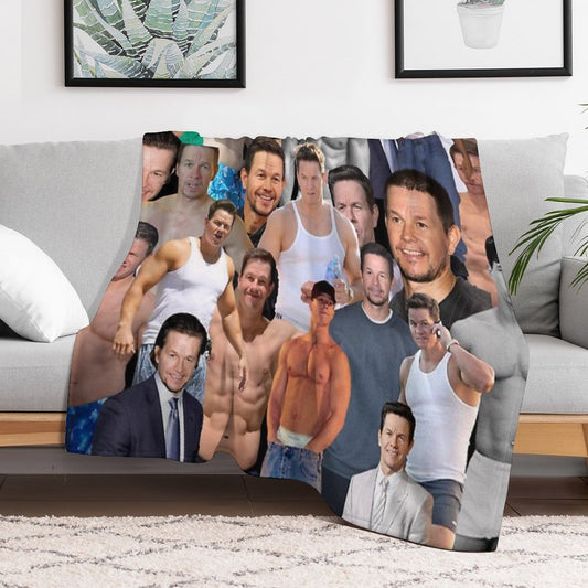 Mark Wahlberg Photo Collage Throw Blanket