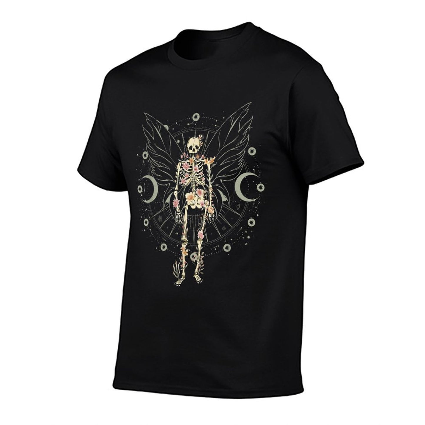 Fairy Grunge Fairycore Aesthetic Butterfly Skeleton Gothic Rolled Sleeves T-Shirt