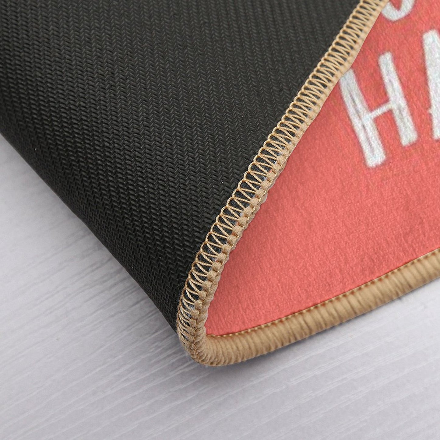 It's A Good Day to Be Happy in Coral Bath Mat