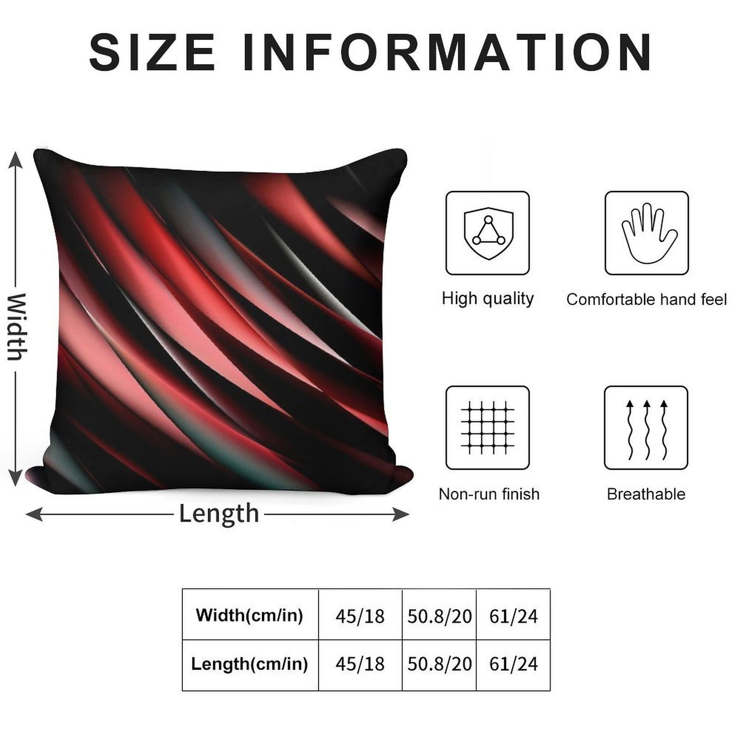 Decorative Red And Black Soft Shrink-Resistant Throw Pillow