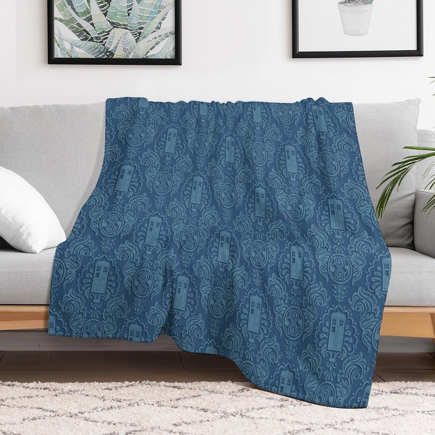 Doctor's Damask Throw Blanket