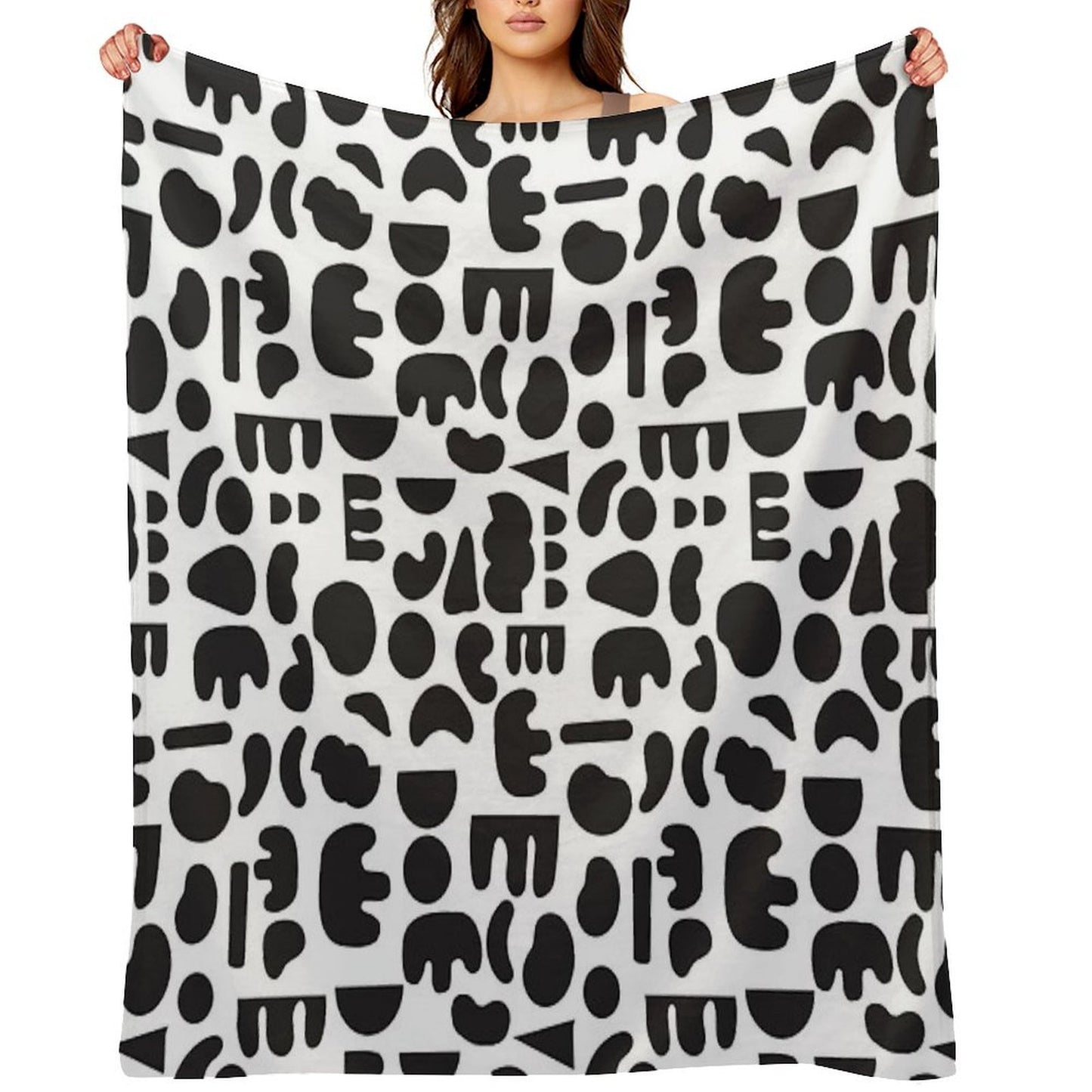 Black And White - Abstract Pattern Dance Throw Blanket