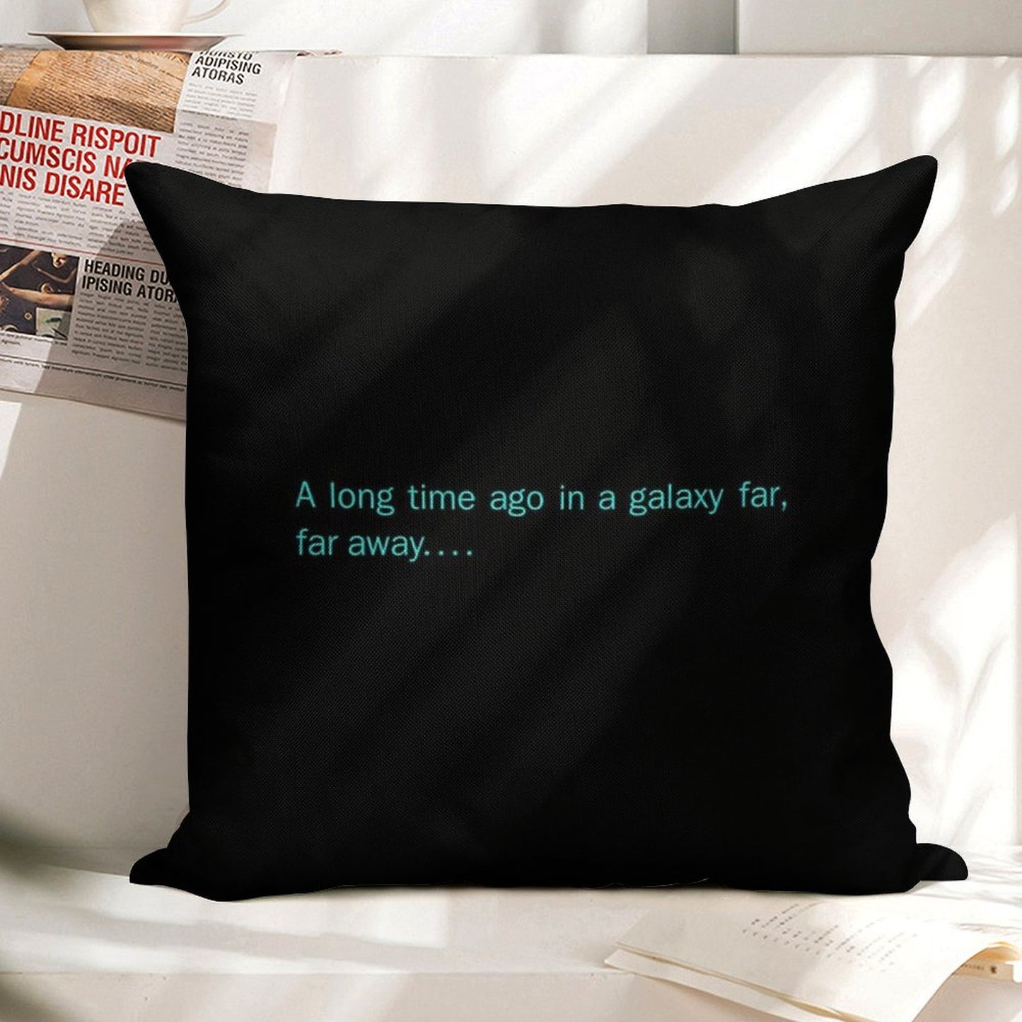 In A Galaxy Far Far Away Linen Throw Pillow Cover