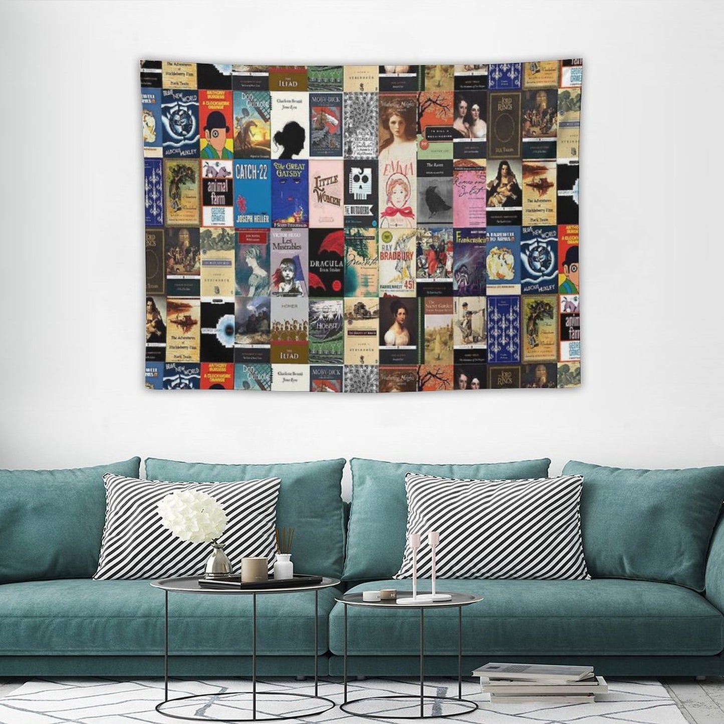 Classic Literature Book Covers Tapestry