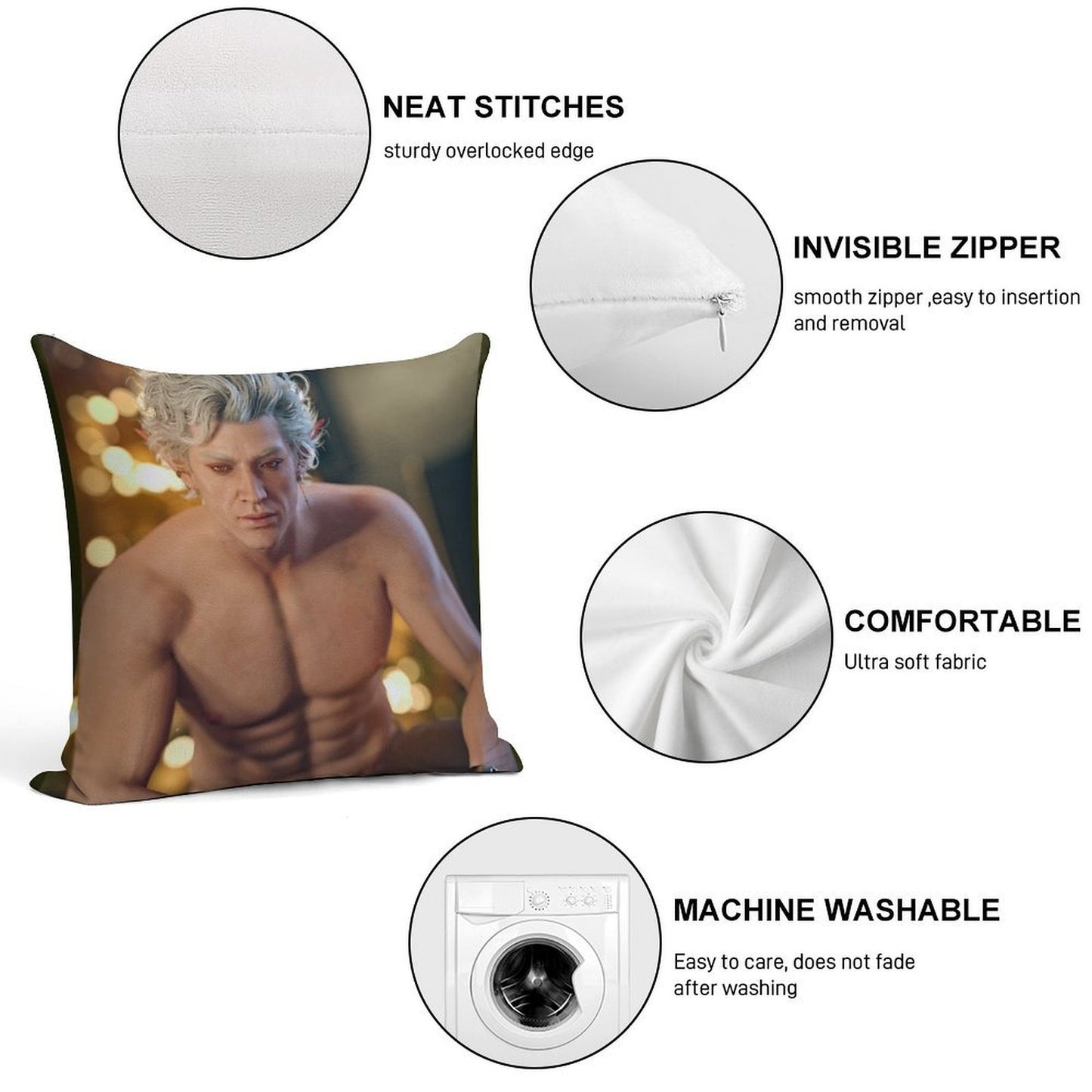 Astarion Soft Reinforced Edging Throw Pillow