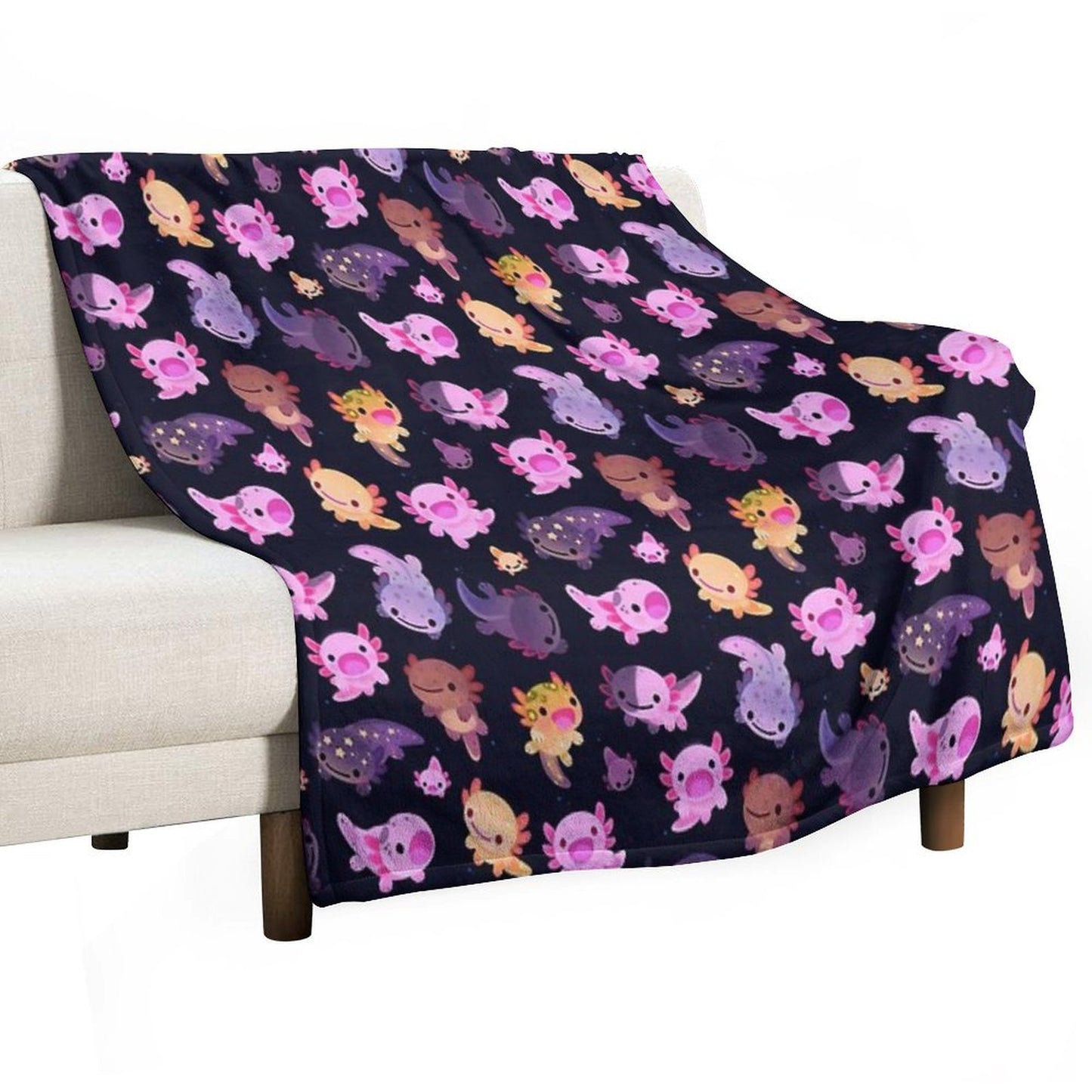 Happy Axolotl Throw Blanket