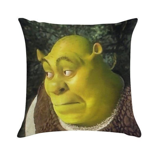 Shrek Face Meme Soft Multiple Sizes Throw Pillow