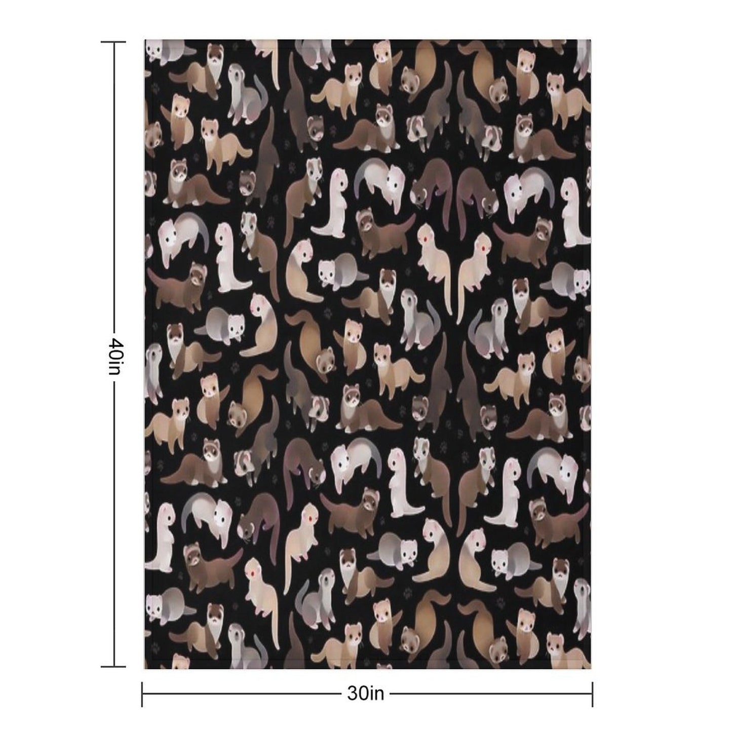 Ferret - Dark Throw Blanket