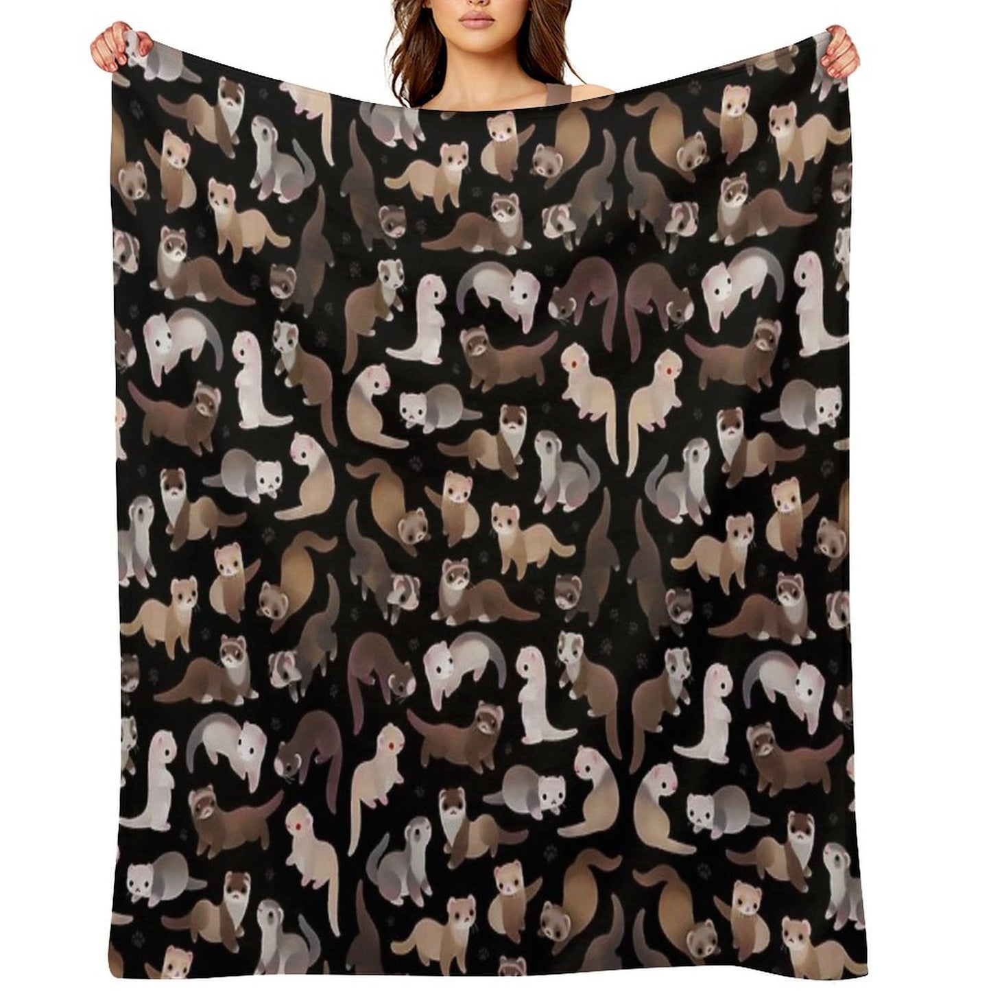 Ferret - Dark Throw Blanket